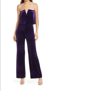 Beautiful velvet dark purple jumpsuit